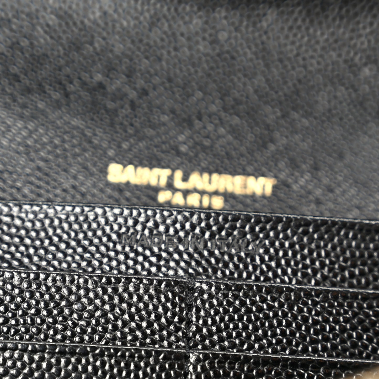 Grain De Poudre Matelasse Chevron Monogram Flap Wallet Black