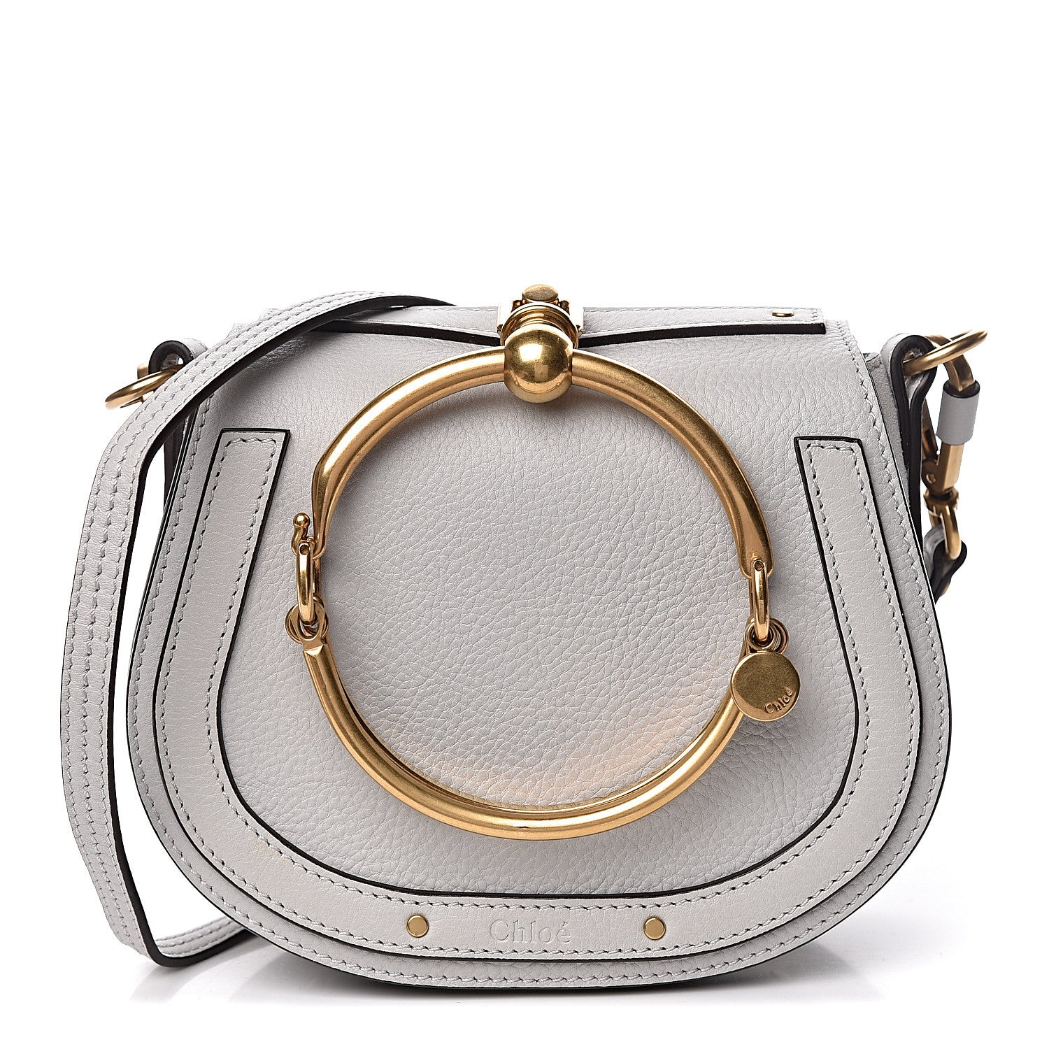 Chloe Calfskin Suede Small Nile Bracelet Bag Airy Grey 1 of 10