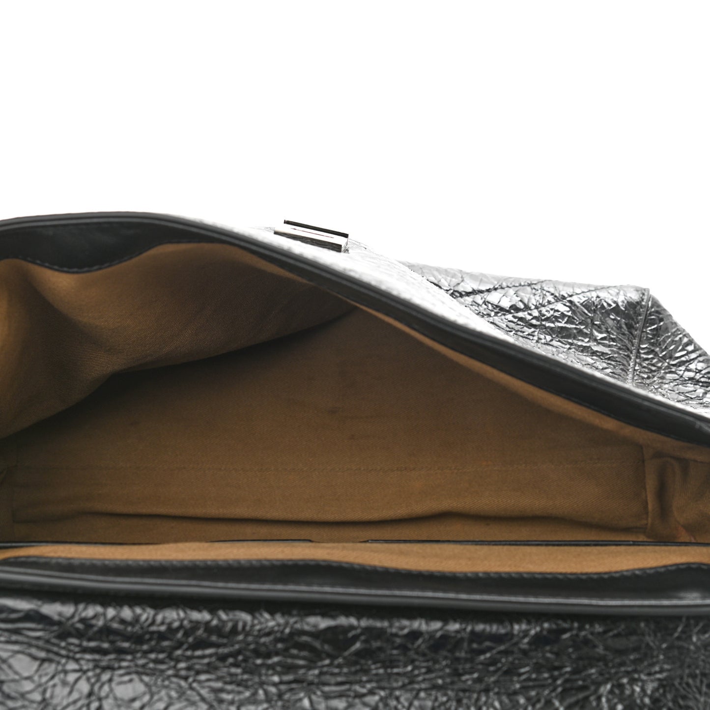 Creased Patent Calfskin Medium ID Flap Black