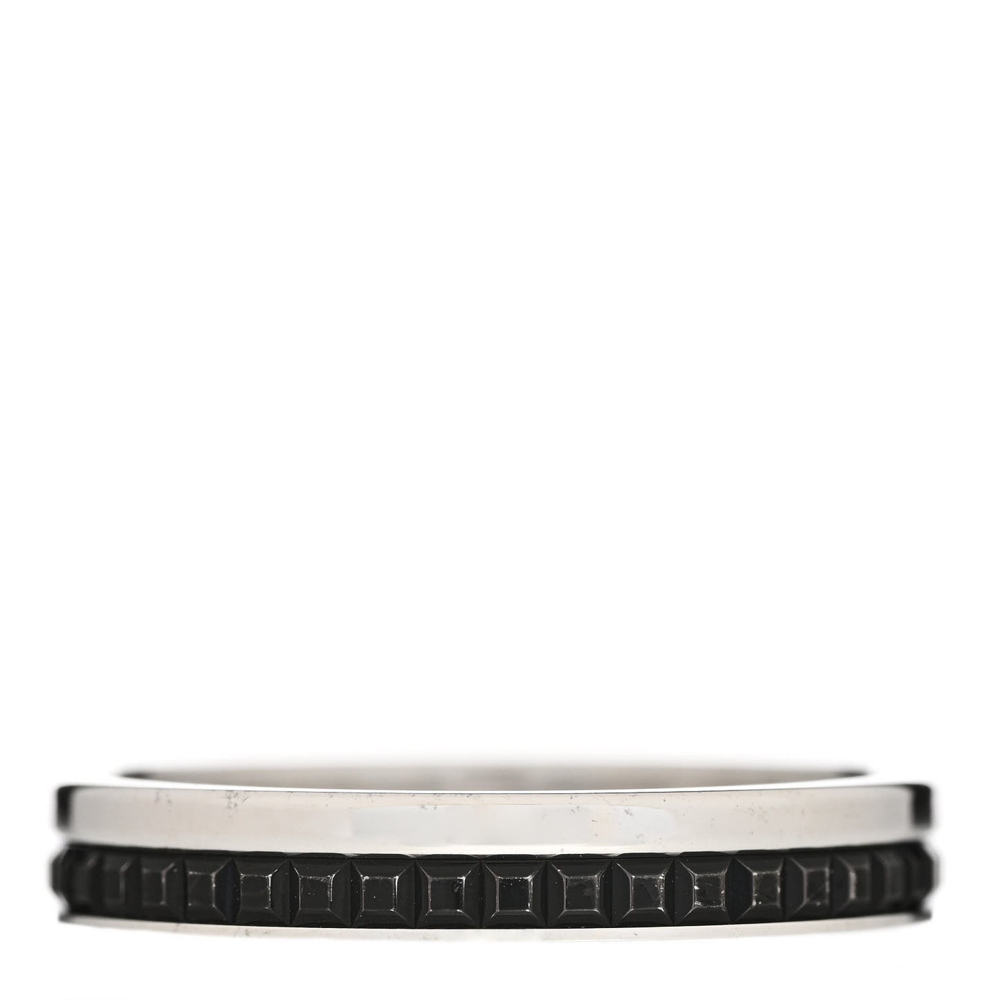 18K White Gold PVD Quatre Black Edition Wedding Band Ring 63 10.25