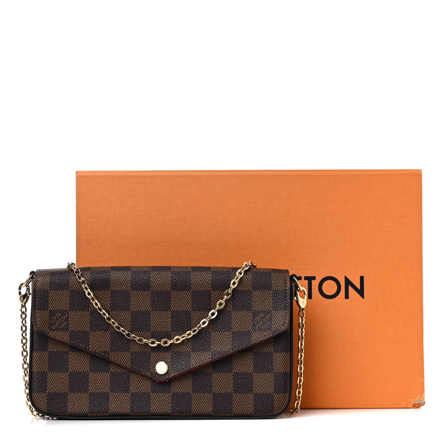 Louis Vuitton Damier Ebene Pochette Felicie Chain Wallet 15 of 15