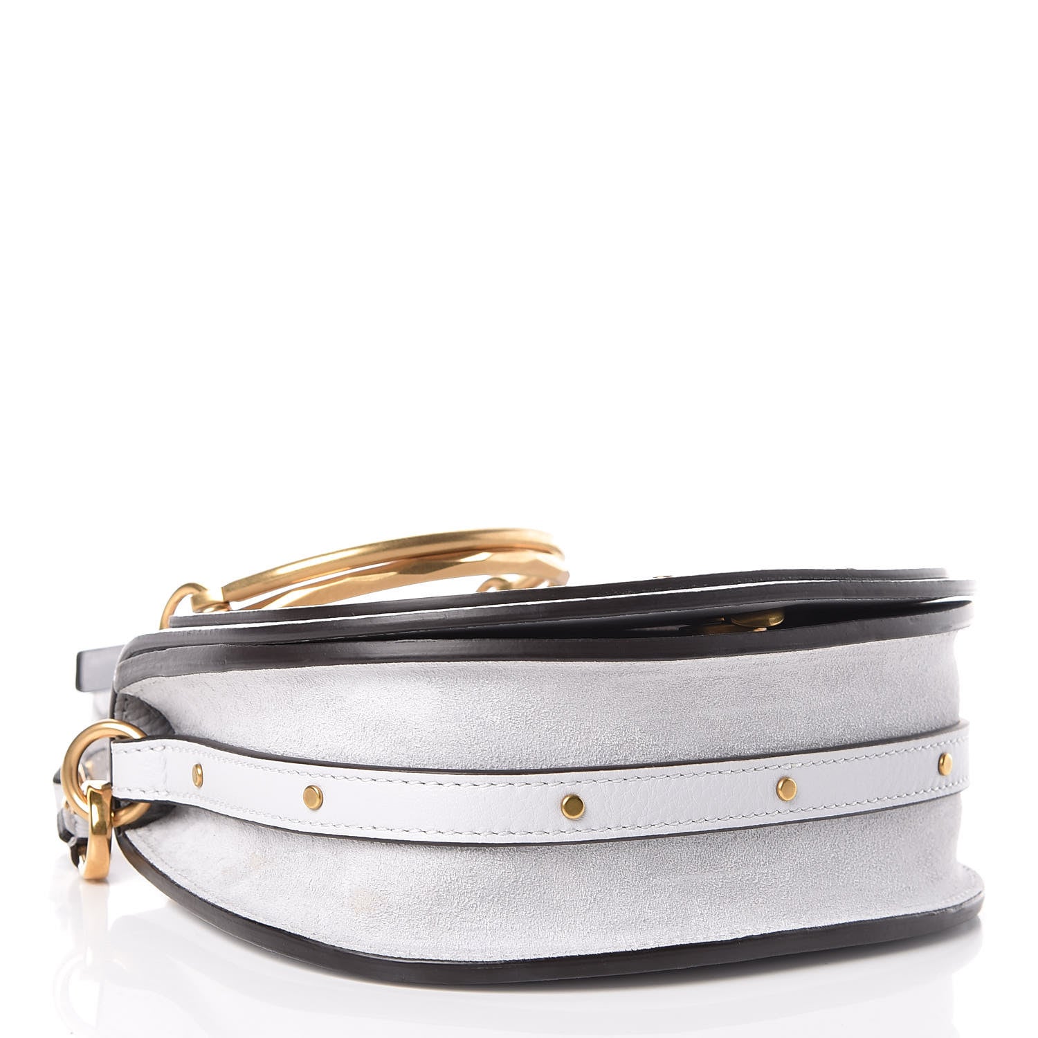 Chloe Calfskin Suede Small Nile Bracelet Bag Light Cloud 4 of 9