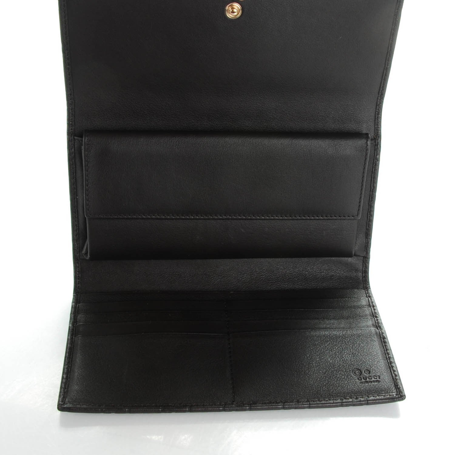 Gucci Guccissima Continental Flap Wallet Black 5 of 7
