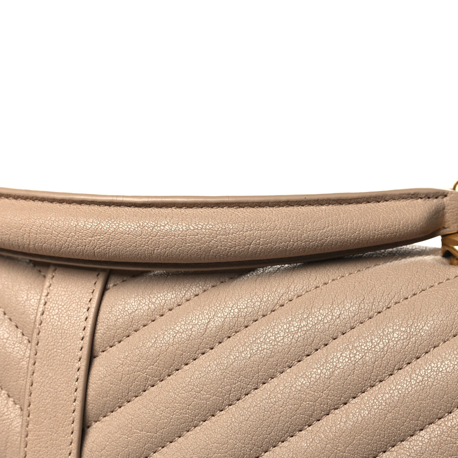 Saint Laurent Sheepskin Matelasse Chevron Monogram Large College Satchel Beige 11 of 11