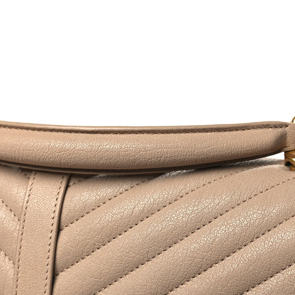 Saint Laurent Sheepskin Matelasse Chevron Monogram Large College Satchel Beige 11 of 11