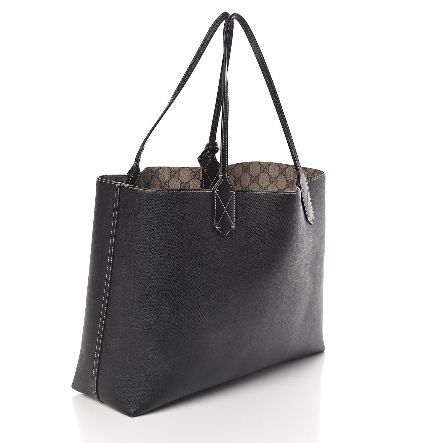 Gucci Calfskin GG Supreme Monogram Medium Reversible Tote Black 6 of 17