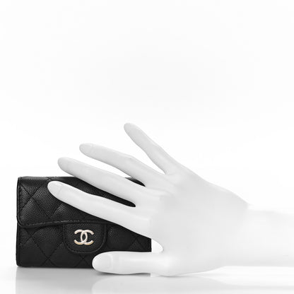 Chanel Caviar Quilted Classic 4 Key Holder Wallet Black 2 of 11