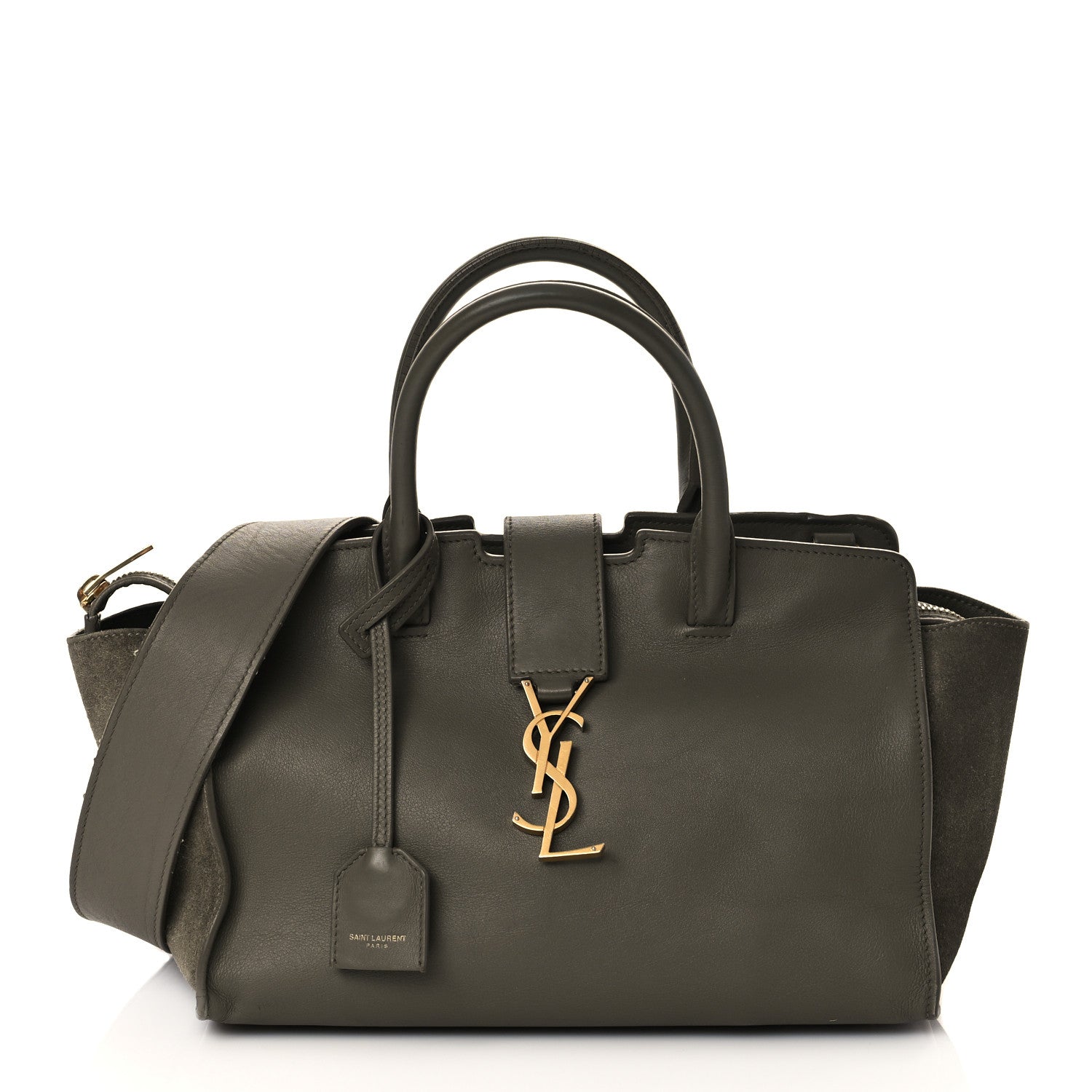 Saint Laurent Calfskin Baby Monogram Downtown Cabas Earth 1 of 8