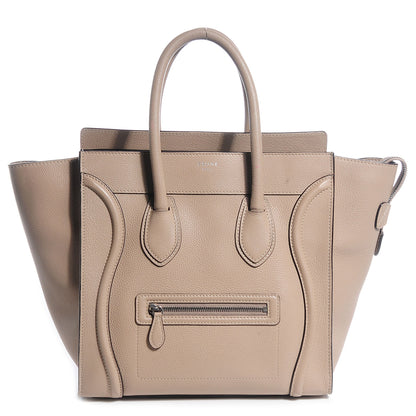 Celine Drummed Calfskin Mini Luggage Dune 1 of 8