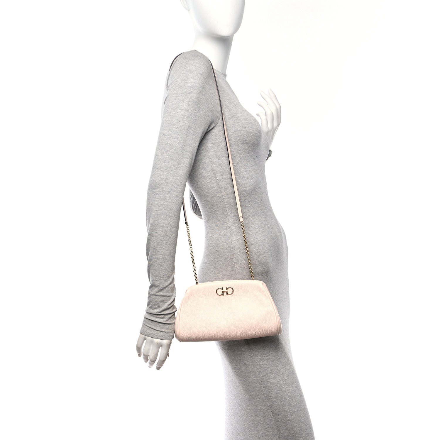 Salvatore Ferragamo Eram Calfskin Gancini Mini Clutch Pink 2 of 9