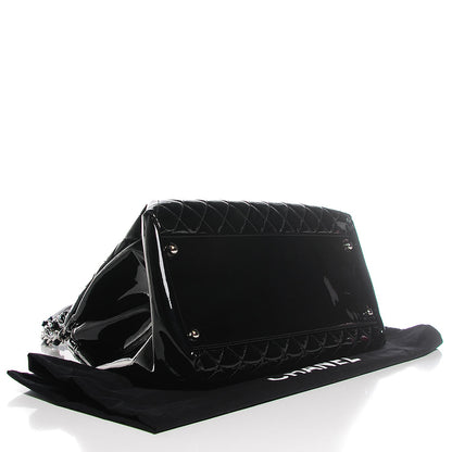 Chanel Patent Quilted Large Just Mademoiselle Bowling Bag Black 4 of 7