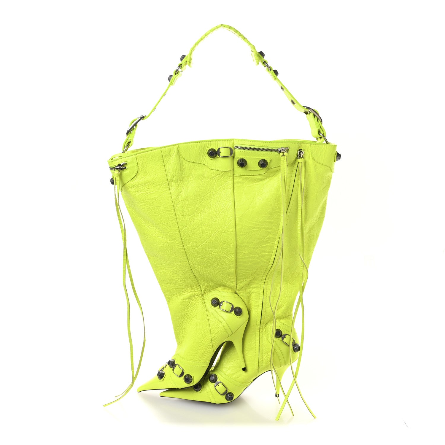 Balenciaga Agneau Arena Le Cagole Boot Bag Fluo Yellow 1 of 11