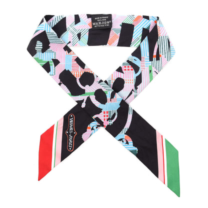 Hermes Silk Cavalcadour Morning Twilly Black Rouge Vert 1 of 4