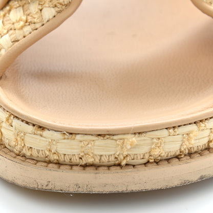 Chanel Braided Fabric Velcro Dad Sandals 38.5 Beige 18 of 19