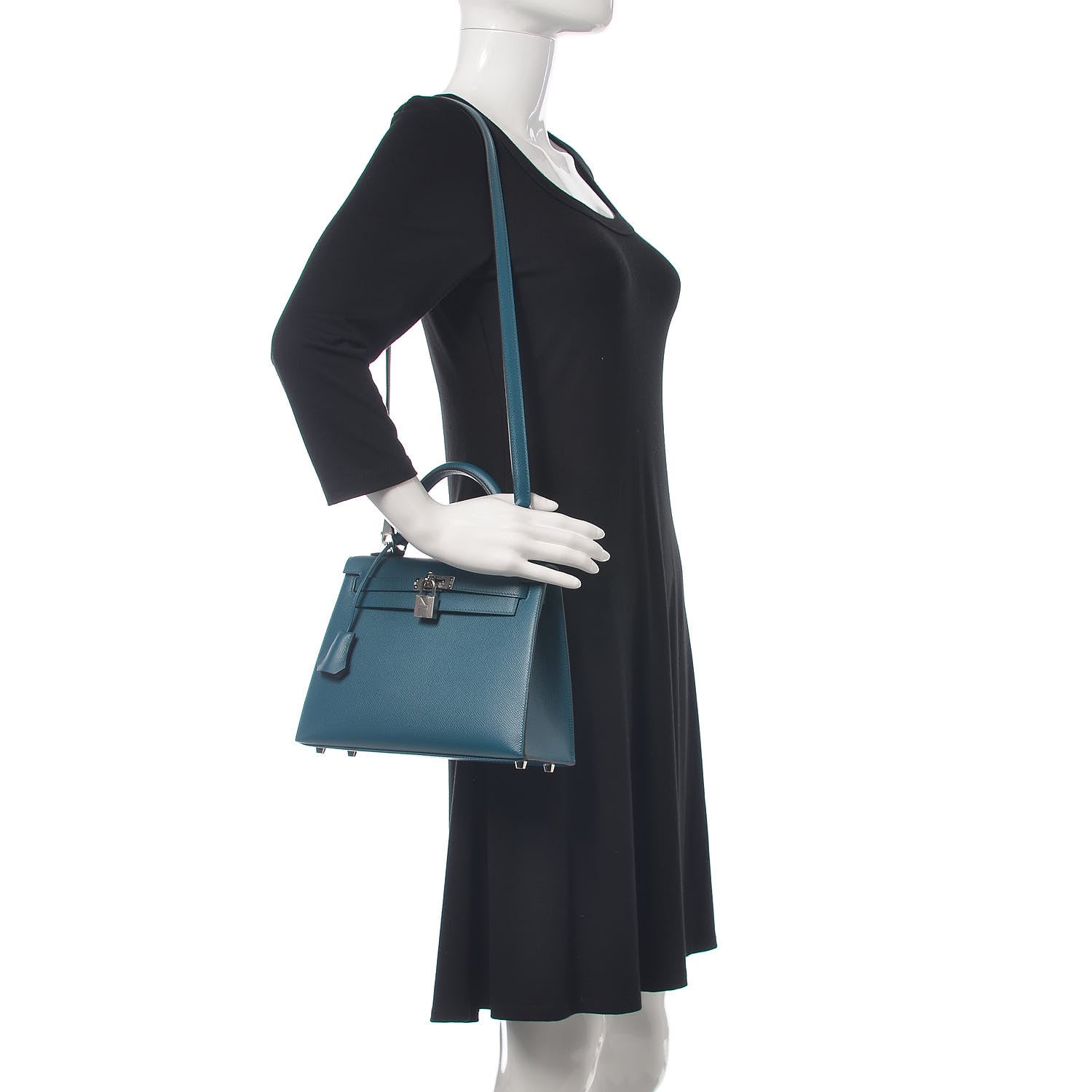 Hermes Epsom Kelly Sellier 25 Vert Bosphore 2 of 40