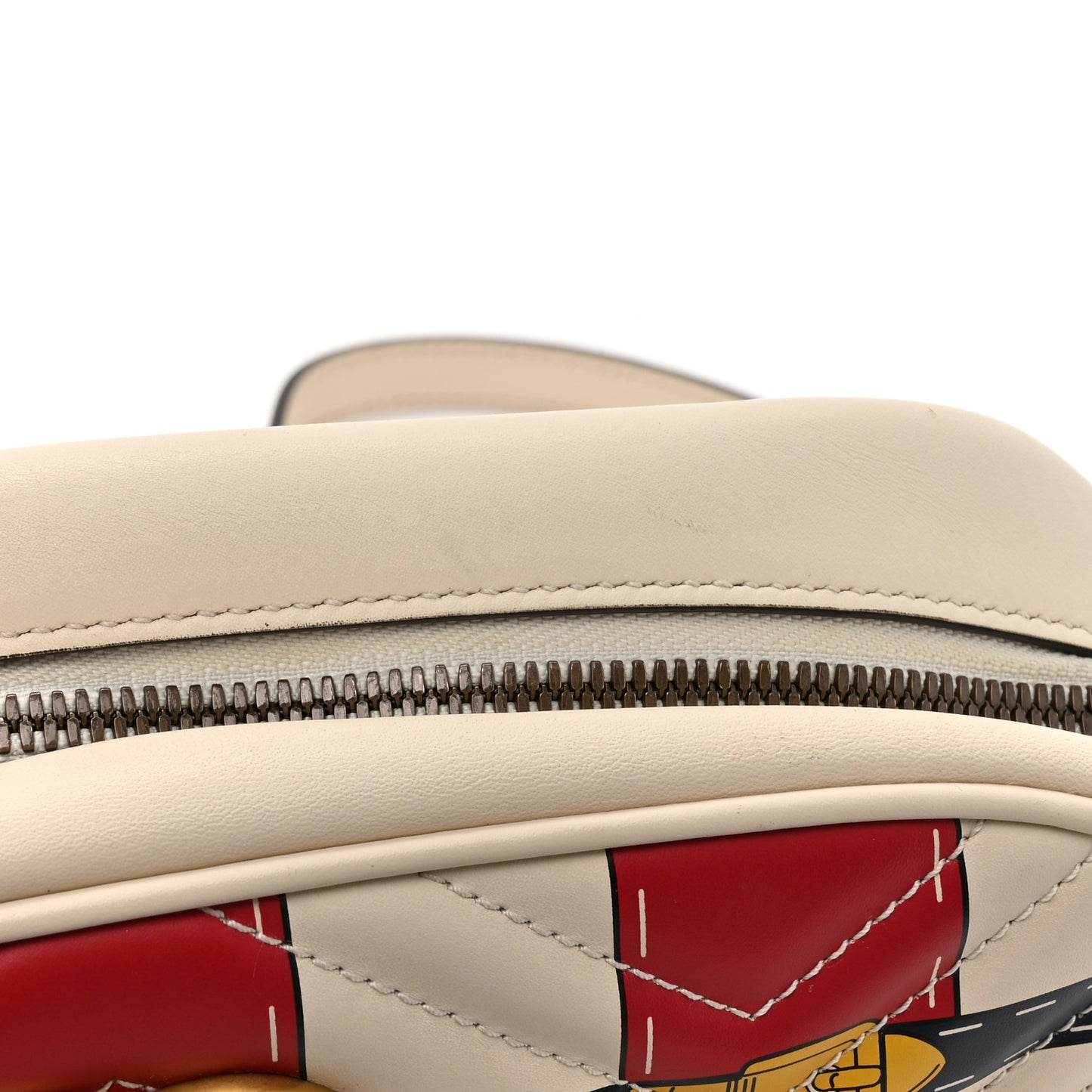 Calfskin Matelasse Trompe L'Oeil Print Small GG Marmont Chain Shoulder Bag White