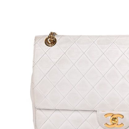 Chanel Lambskin Quilted Medium Double Flap White 17 of 27