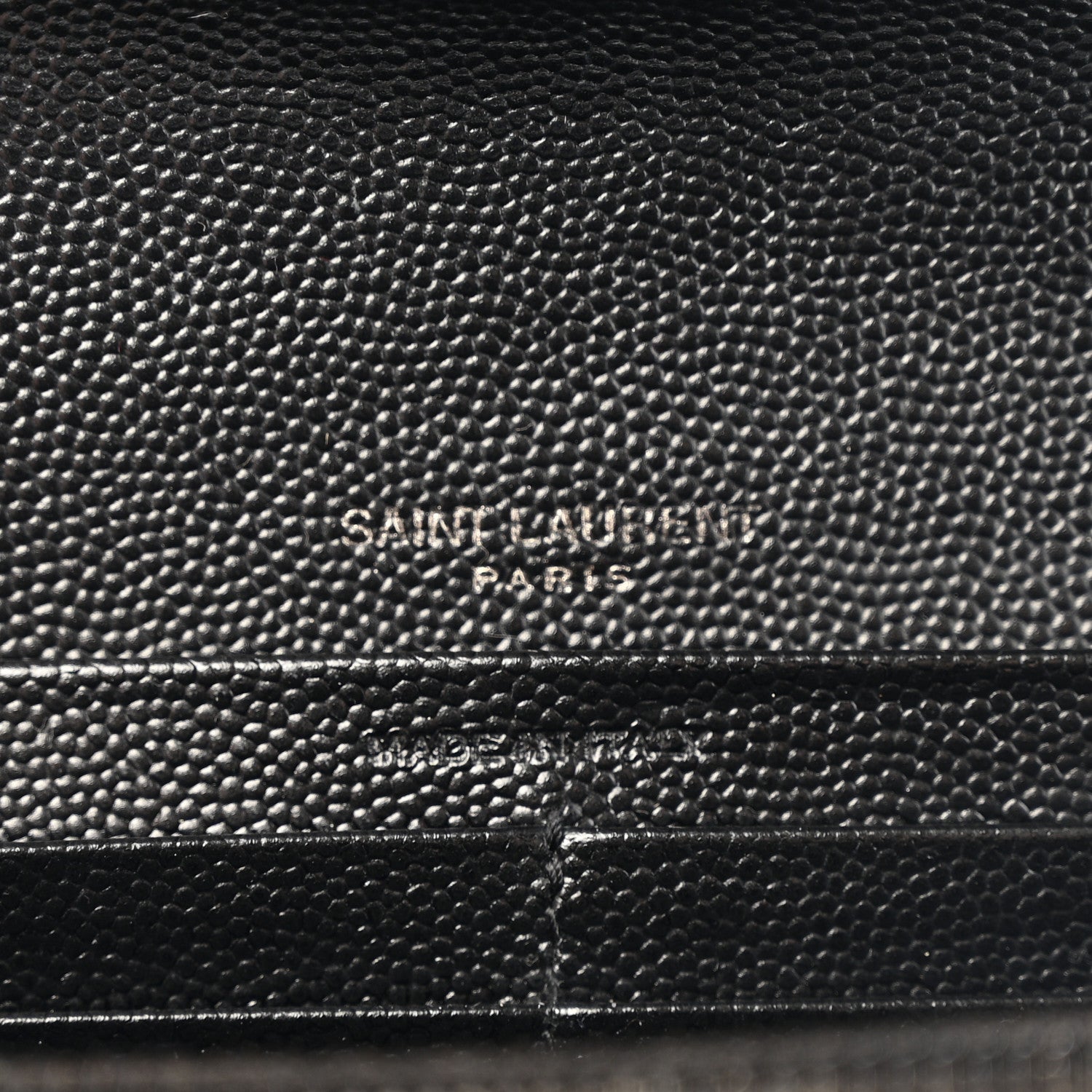 Saint Laurent Grain De Poudre Matelasse Chevron Monogram Flap Wallet Black 7 of 11