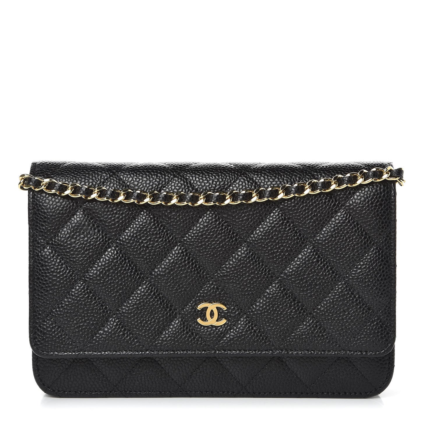 Caviar Quilted Wallet On Chain WOC Black