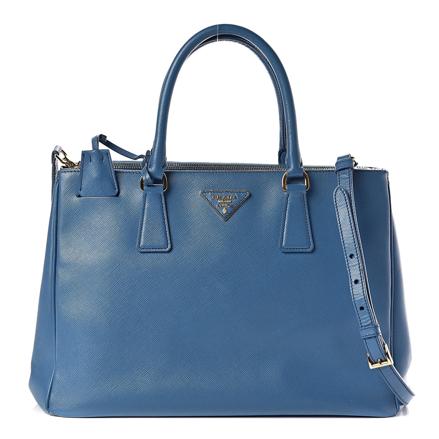 Saffiano Medium Galleria Double Zip Tote Cobalto