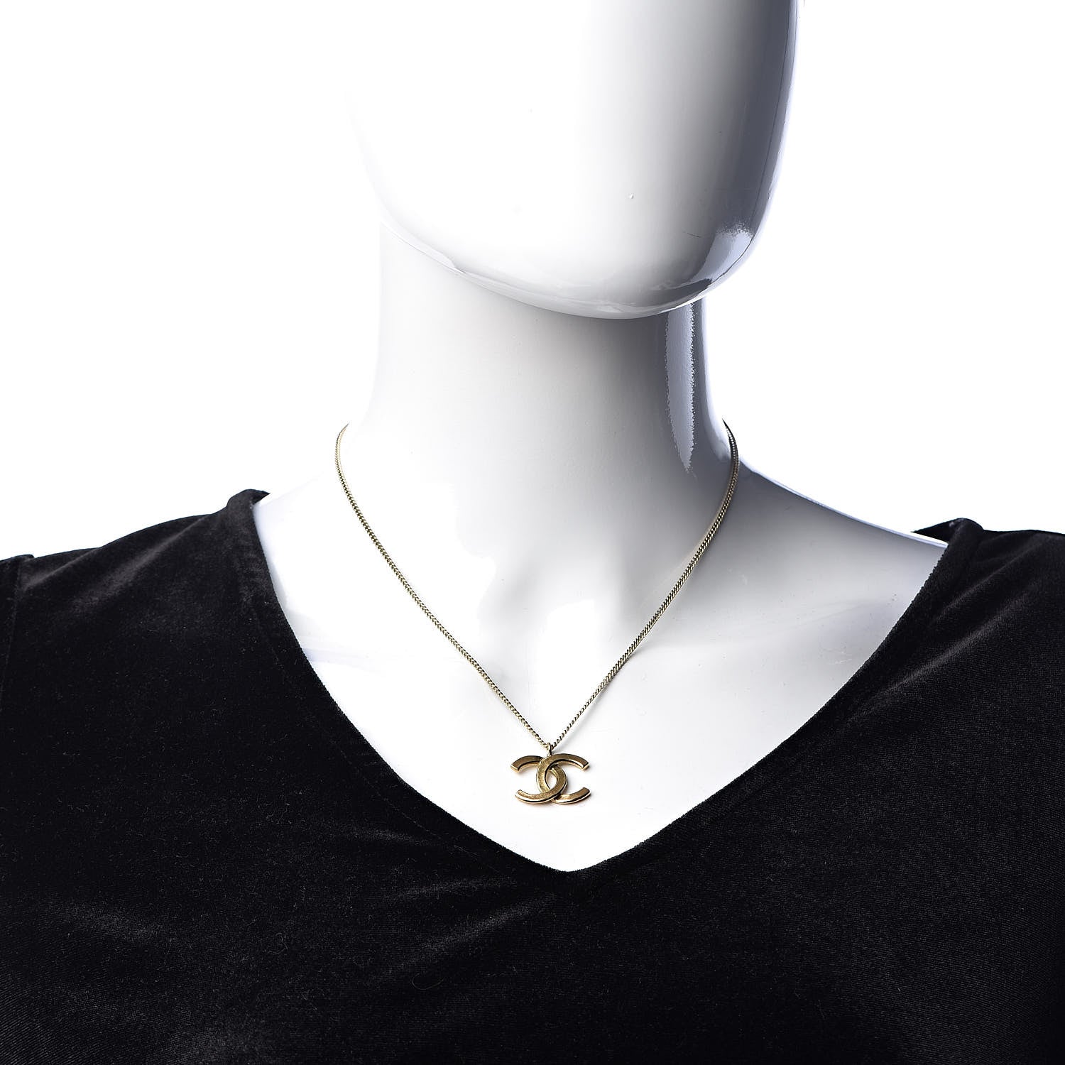 Chanel CC Chain Pendant Necklace Gold 2 of 4