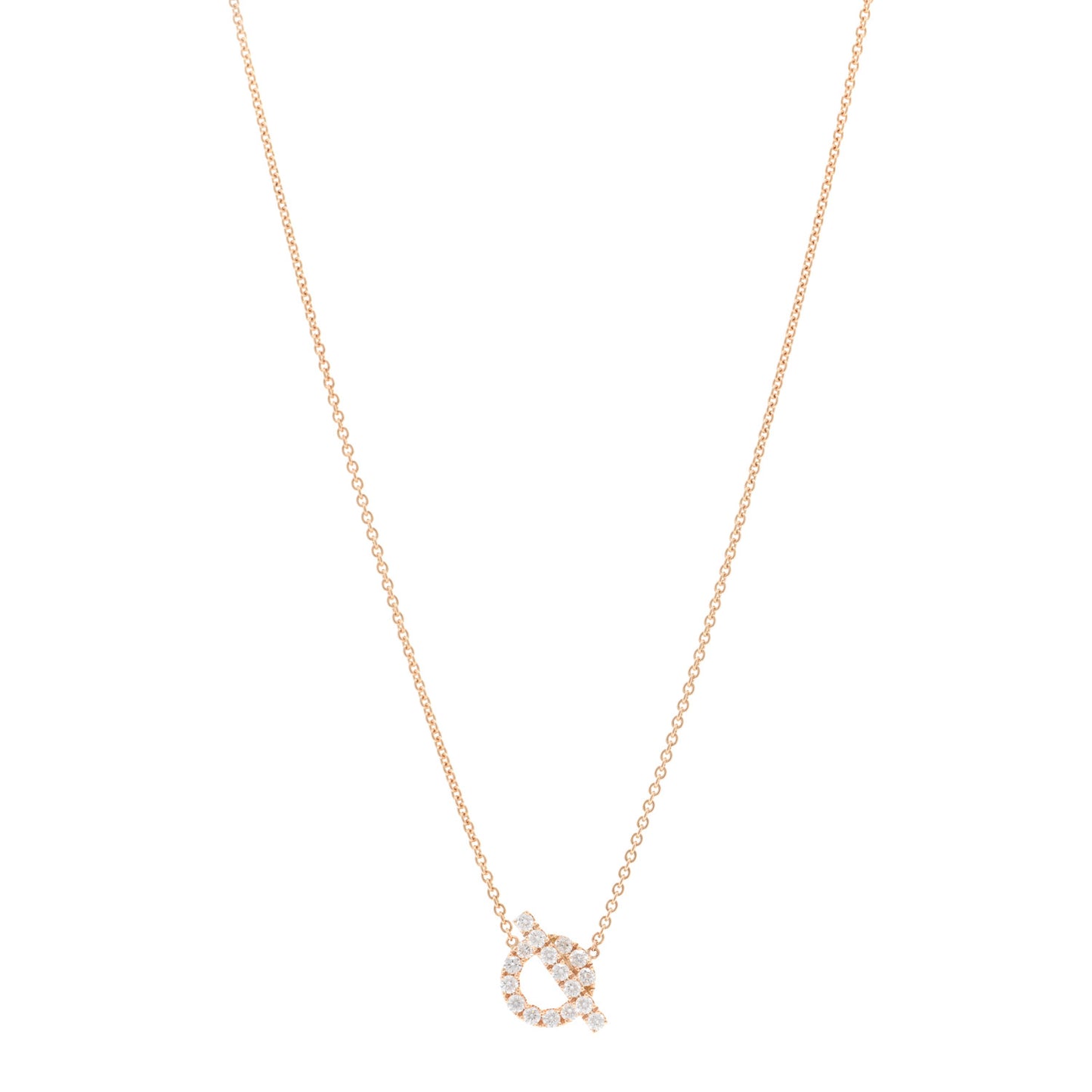18K Rose Gold Diamond Finesse Pendant Necklace