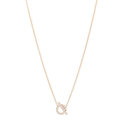 Hermes 18K Rose Gold Diamond Finesse Pendant Necklace 1 of 6