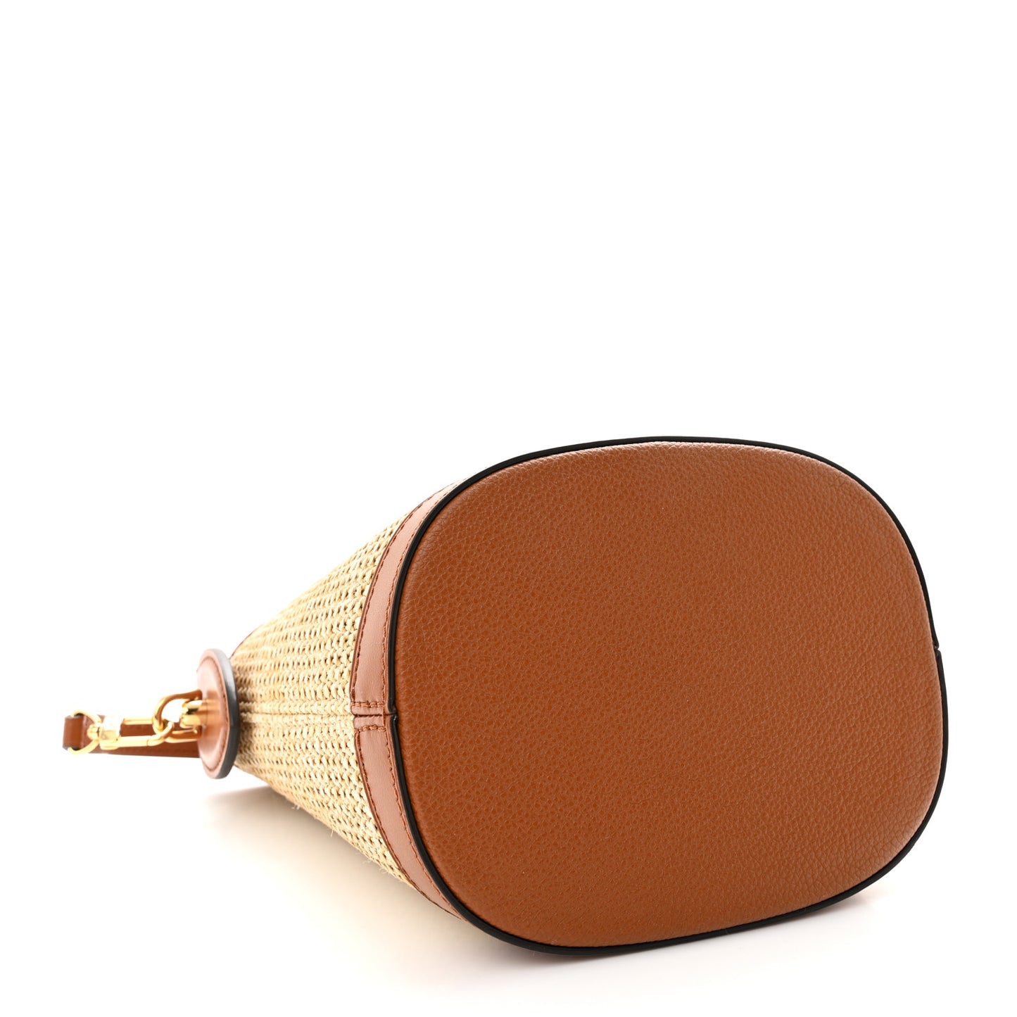 Kitted Raffia Petit Bucket Caramel
