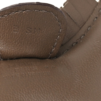 Hermes Milo Lambskin Matte Niloticus Crocodile Himalaya Touch Grigri Rodeo Horse Bag Charm PM Etoupe White 3 of 3