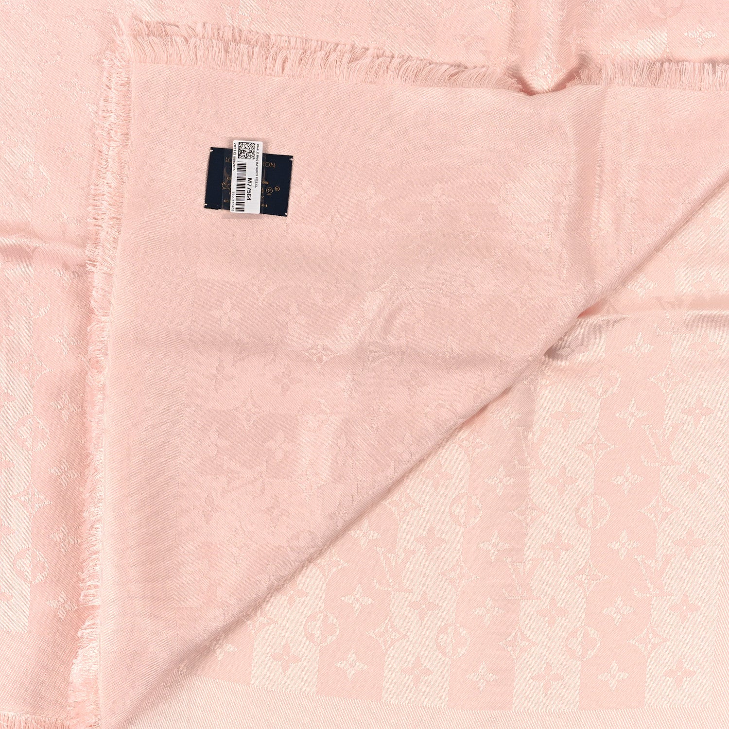 Louis Vuitton Silk Wool Monogram Shawl Rose 3 of 3