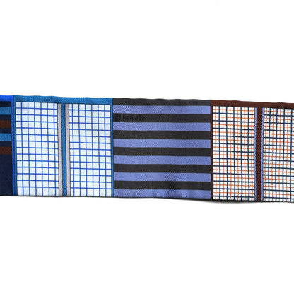 Hermes Silk Couvertures Nouvelles Twilly Marine Noisette Ciel 4 of 5