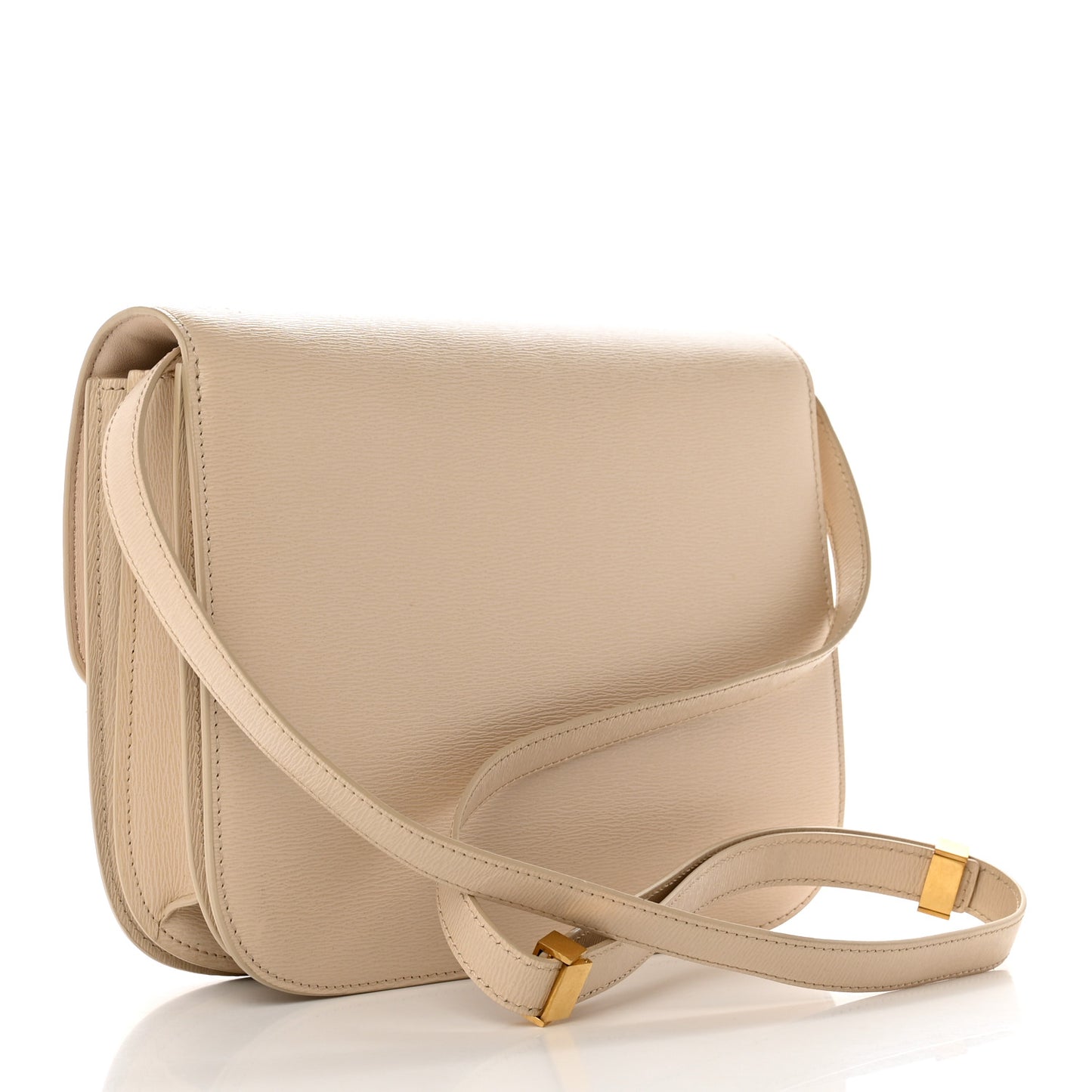 Liege Calfskin Medium Classic Box Flap Bag Cream
