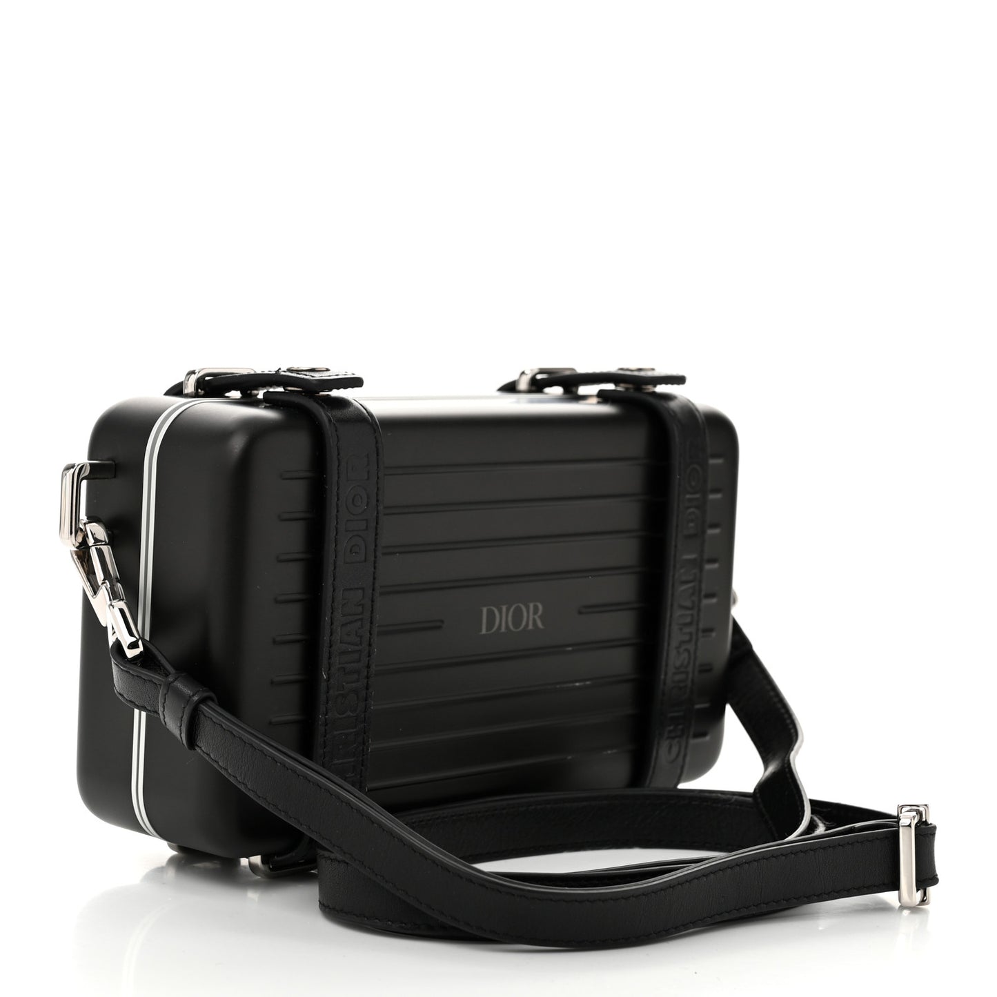 X RIMOWA Aluminum Personal Clutch On Strap Black