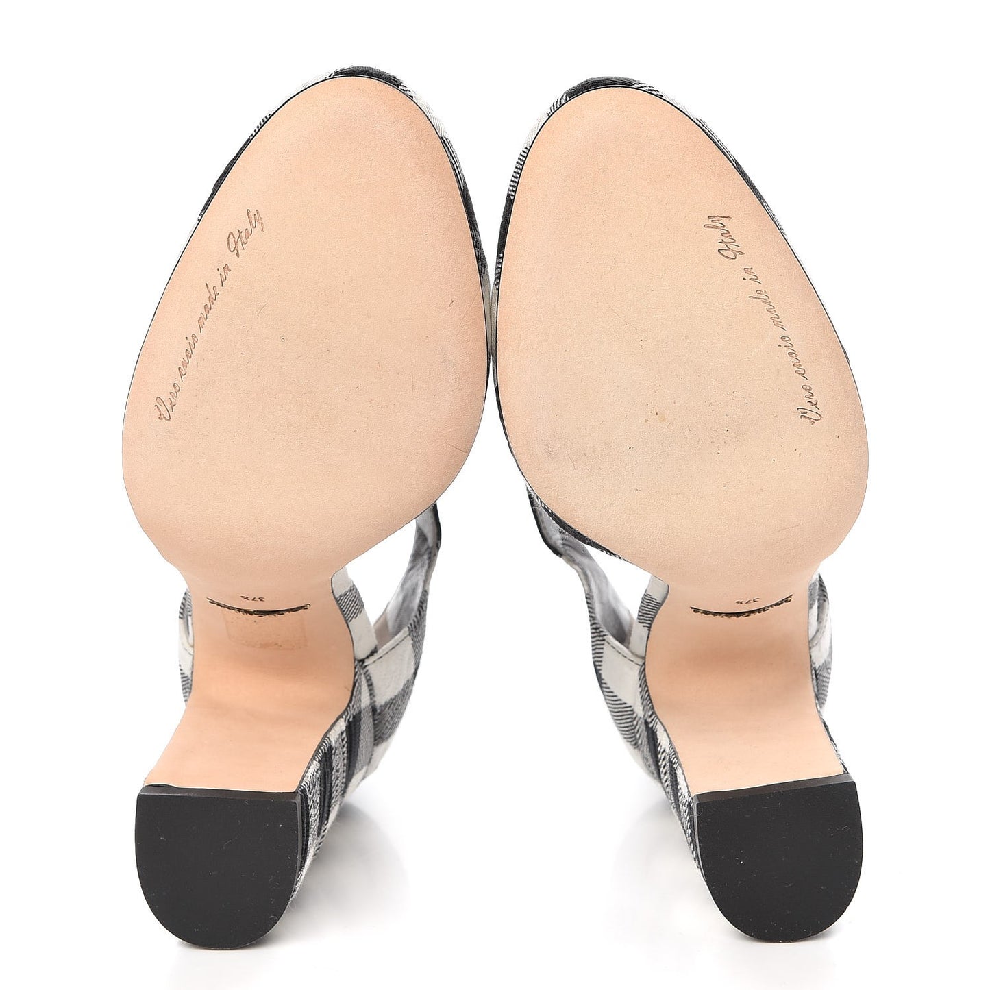 Gingham Brocade T Bar Pumps 37.5 Black White