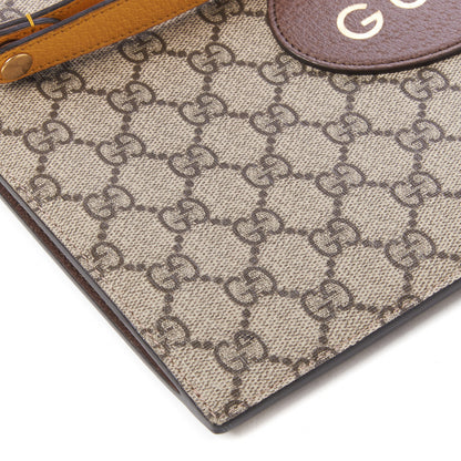 Gucci GG Supreme Monogram Neo Vintage Zip Wristlet Pouch Beige New Acero Crop 5 of 8
