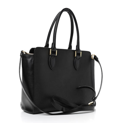 Prada Saffiano Soft Calfskin Small Zippered Tote Black 2 of 4