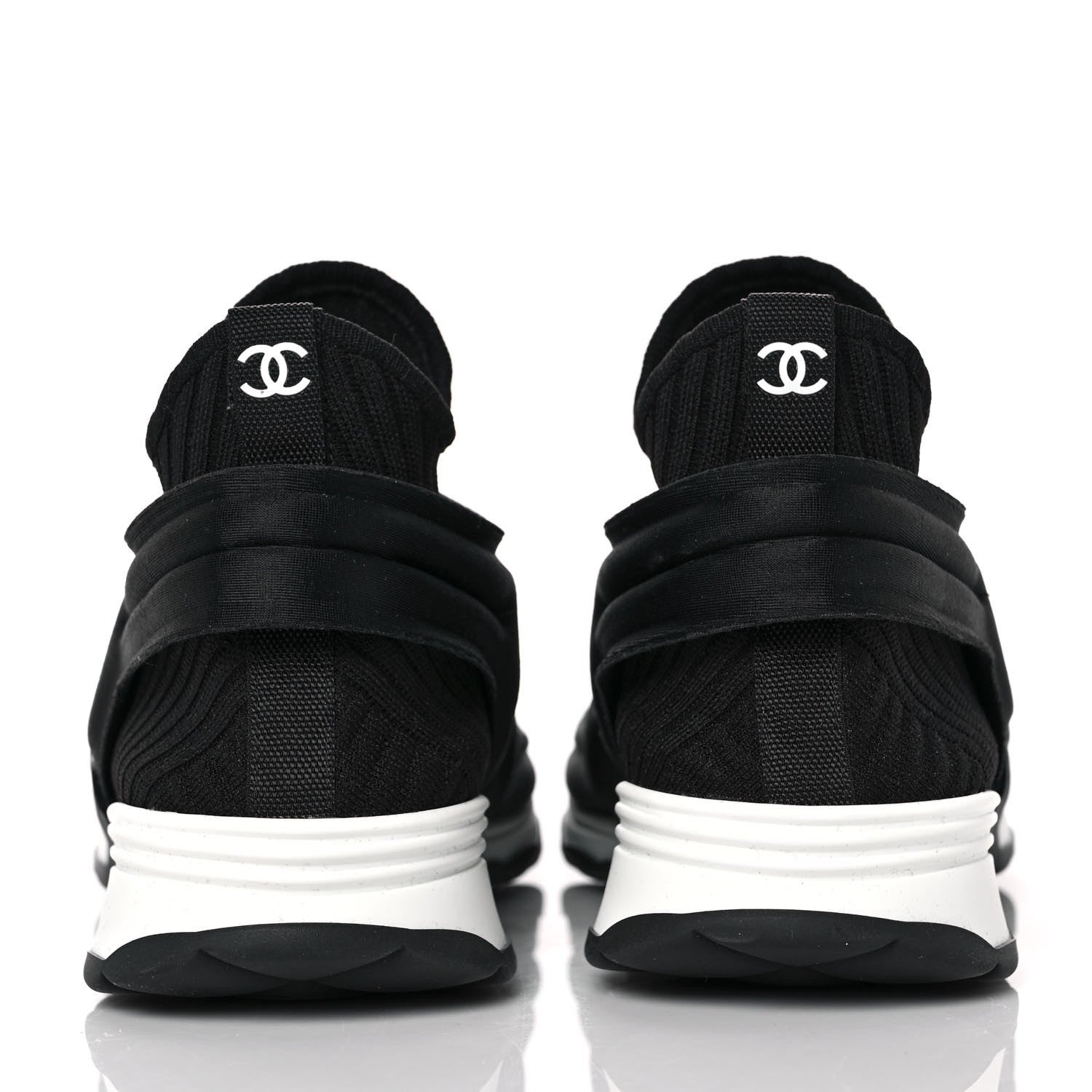 Chanel Stretch Fabric Womens CC Sneakers 39 Black 5 of 9