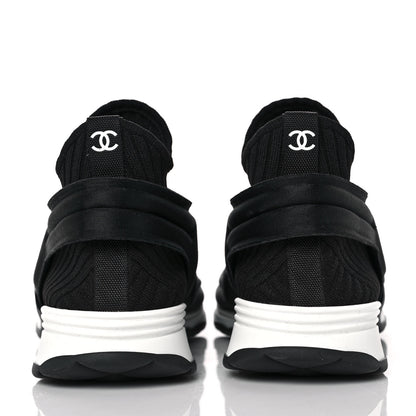 Chanel Stretch Fabric Womens CC Sneakers 39 Black 5 of 9