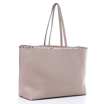 Valentino Garavani Grained Calfskin Rockstud Shoulder Tote Poudre 3 of 10