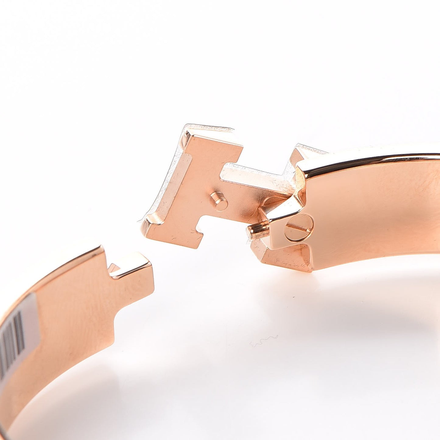 Enamel Narrow Clic Clac H Bracelet GM Rose Velours