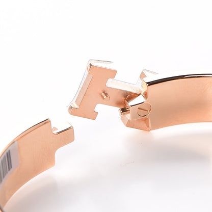 Hermes Enamel Narrow Clic Clac H Bracelet GM Rose Velours 4 of 6