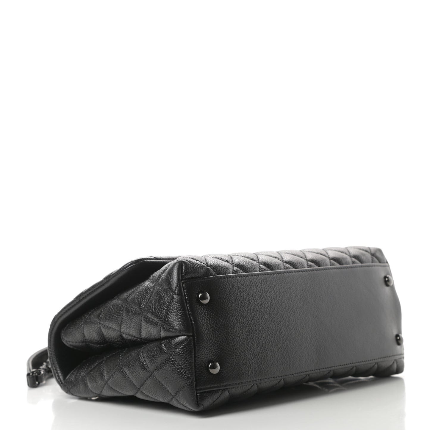 Caviar Quilted Small Coco Handle Flap So Black