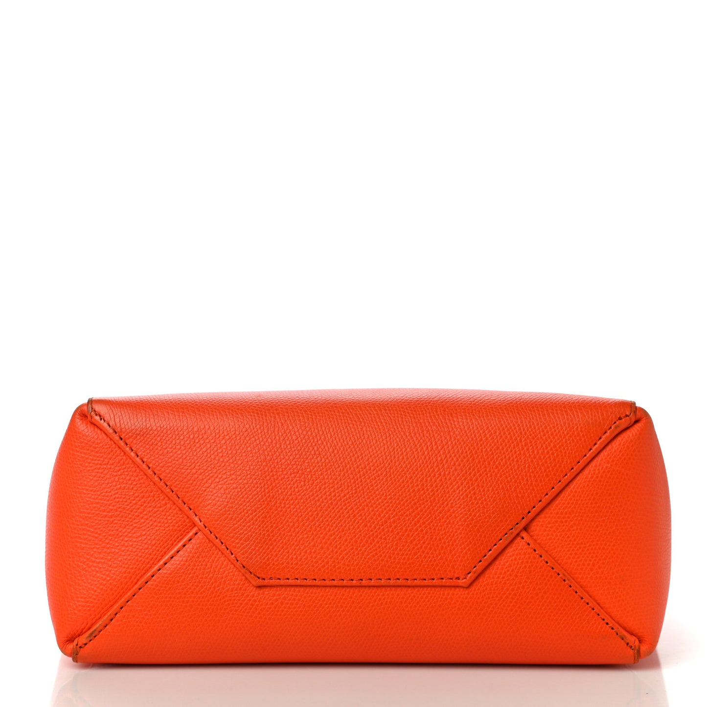 Grained Calfskin Small Vertical Cabas Orange