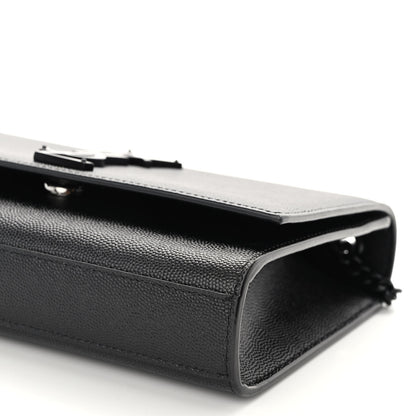Saint Laurent Grain De Poudre Small Monogram Monochrome Kate Satchel Black 10 of 10