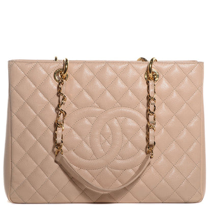 Chanel Caviar Quilted Grand Shopping Tote GST Beige Clair 1 of 7