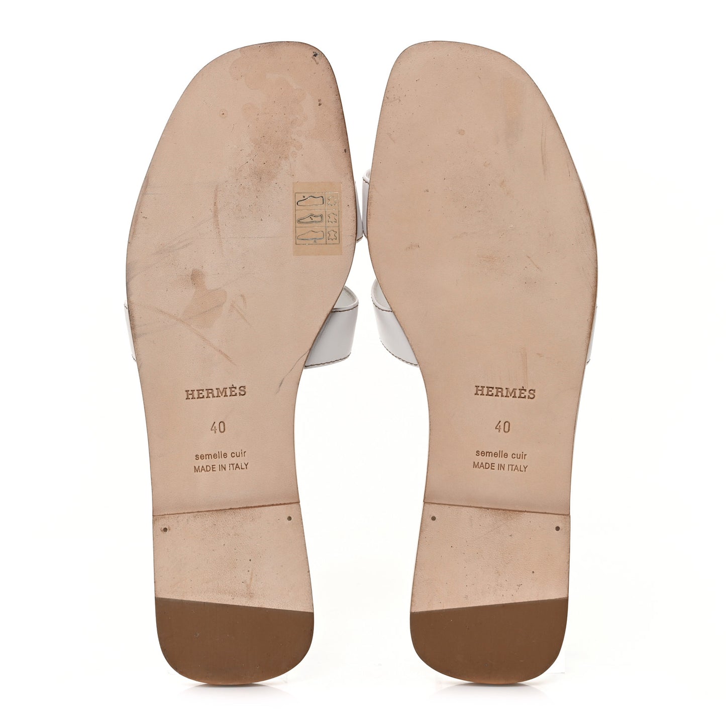 Box Calfskin Oran Sandals 40 White