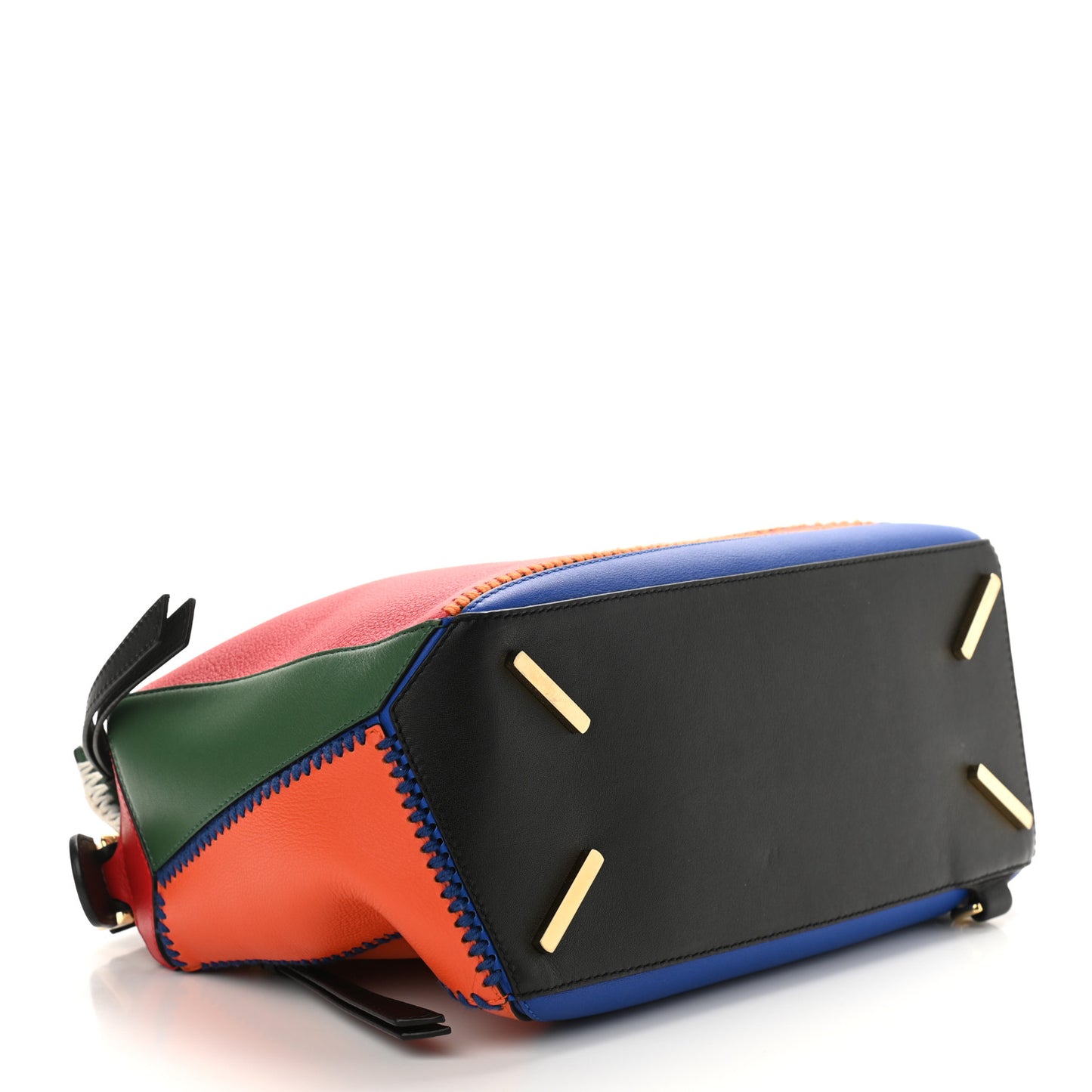 Calfskin Medium Patchwork Puzzle Bag Multicolor