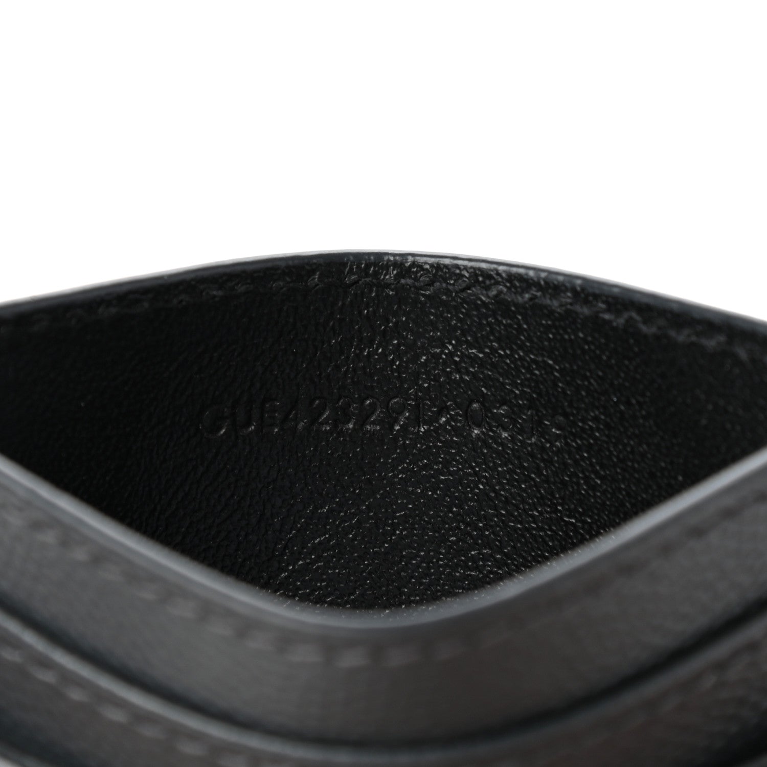 Saint Laurent Grain De Poudre Matelasse Chevron Monogram Credit Card Case Coal 6 of 6