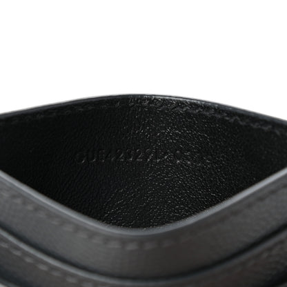 Saint Laurent Grain De Poudre Matelasse Chevron Monogram Credit Card Case Coal 6 of 6