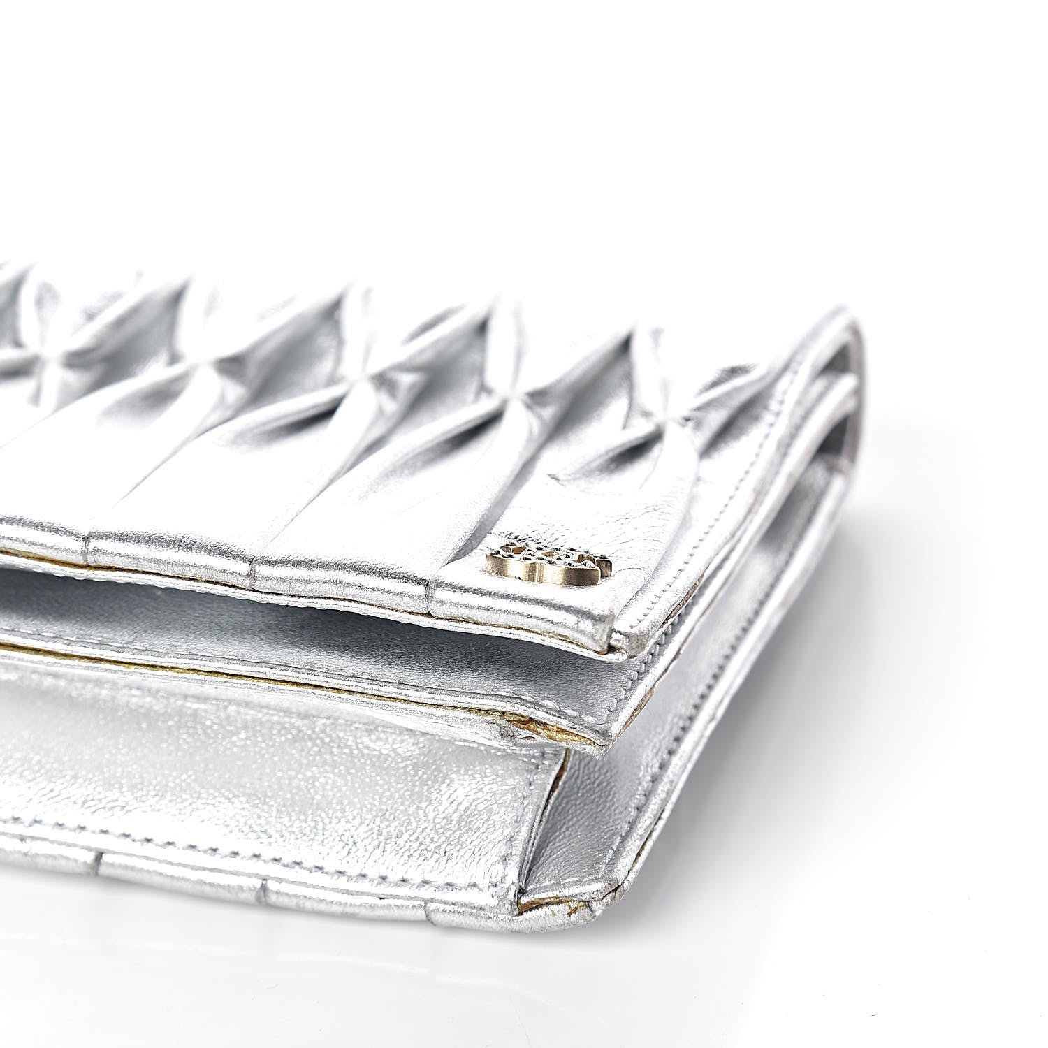 Chanel Metallic Lambskin Chain Clutch Silver 11 of 19